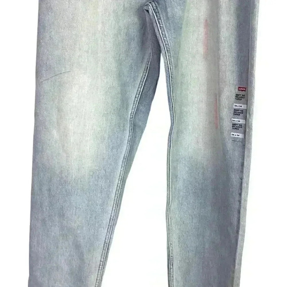 Levi's 550 '92 0002 Stained Distressed 34X34 Relaxed Taper Leg Light Jeans NWT - Picture 5 of 12